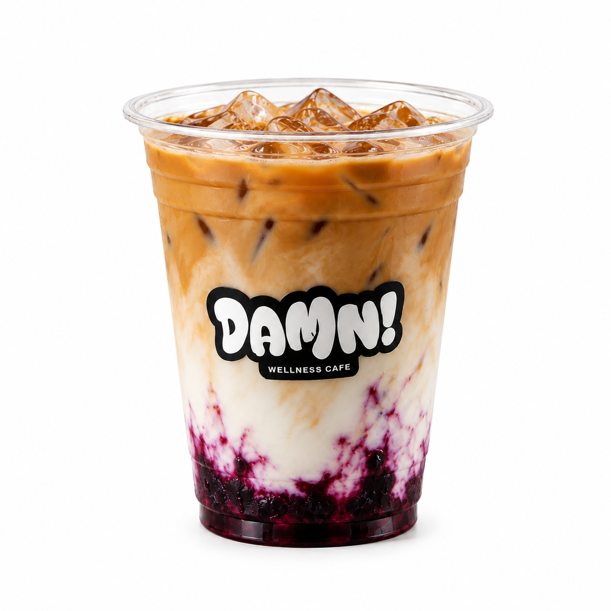 DAMN! BLUEBERRY ICED LATTE